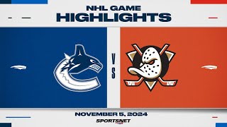 NHL Highlights  Canucks vs Ducks  November 5 2024 [upl. by Anderer]