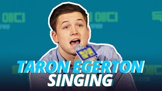 TARON EGERTON SINGING REAL VOICE [upl. by Anneis]