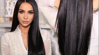 HOW TO SLEEK amp SHINY STRAIGHT HAIR  Carli Bybel [upl. by Homer]