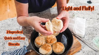 2 Ingredient Biscuits Step By Step Instructions [upl. by Latsyc]