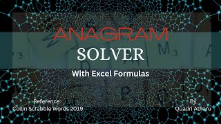 Anagram Solver with Excel Formulas [upl. by Elehcar]