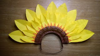 DIY FLOWER HEADDRESS SUNFLOWER FESTIVAL HEADPIECE [upl. by Awe]