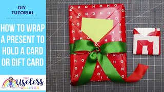 DIY Wrapping Present to Hold a CardGiftcard Tutorial [upl. by Myriam]