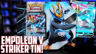 WHAT PACKS are INSIDE Empoleon V Strikers Tin Opening [upl. by Adalbert]