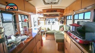 Shuttle Bus Tiny Home Conversion  Full Tour  Better Platform Than Sprinter Van [upl. by Sidman]