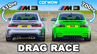 New BMW M3 v Old 700hp M3 DRAG RACE [upl. by Aratak656]