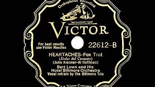 1931 Bert Lown  Heartaches Biltmore Trio vocal [upl. by Einnor]