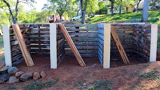 PALLET COMPOST BINS  Building Our Homestead [upl. by Skiest]