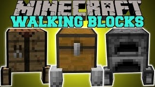 Minecraft WALKING BLOCKS BLOCKS THAT FOLLOW YOU Block Golems Mod Showcase [upl. by Digirb]