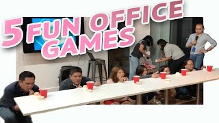 5 FUN PARTY GAMES AT WORK • Part 4 🎲  Minute To Win It Style [upl. by Salohcin]