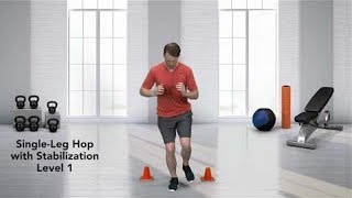 How to do a SingleLeg Hop Stabilization Level 1 [upl. by Aihsia789]