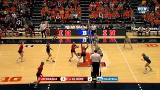 Longest Point Ever  Big Ten Volleyball [upl. by Aerdnas]