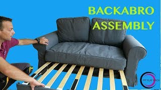 IKEA Two seat sofa bed assembly BACKABRO [upl. by Naves]