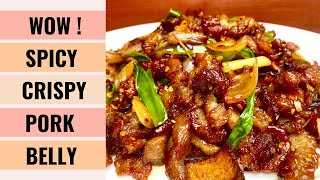 SO TASTY Spicy Crispy Pork Belly With Onions and Soya Sauce 👍  Aunty Mary Cooks 💕 [upl. by Natsuj]