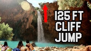 CLIFF JUMPING IN THE GRAND CANYON 125 ft 4K [upl. by Mccarty]