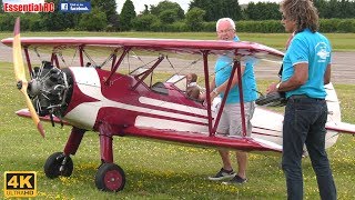 GIANT RC BIPLANE Stearman 55 scale UltraHD and 4K [upl. by Gnes]