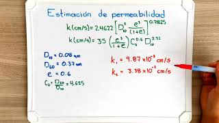 Problema de permeabilidad ecuaciones para estimarla [upl. by Skylar]