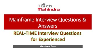 Tech Mahindra Mainframe Interview Questions amp Answers REALTIME Interview Questions for Experienced [upl. by Malamut]