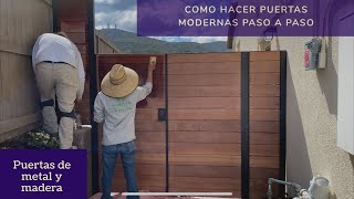 Puertas MODERNAS para patios  puertas de acero y madera [upl. by Amena]