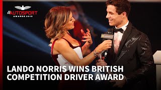 Lando Norris wins British Competition Driver of the Year  Autosport Awards [upl. by Liberati]