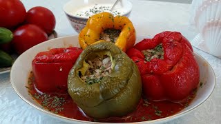 Stuffed Pepper easy recipe  Duxovkada doʻlma tayyorlash golubtsy [upl. by Ohnuj]