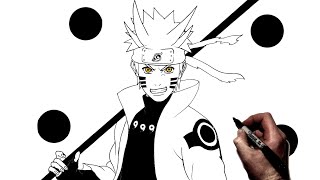 How To Draw Naruto Sage Six Paths  Step By Step  Naruto [upl. by Eneroc]