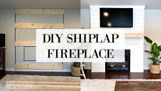 DIY SHIPLAP FIREPLACE  WALL TRANSFORMATION [upl. by Weksler]