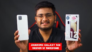 Samsung A12 Unboxing amp Review  Design Fit Hai [upl. by Atterg]