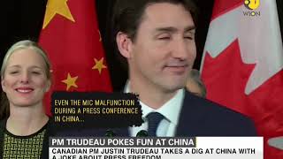 Canadian PM Justin Trudeau pokes fun at China [upl. by Nwahsit]