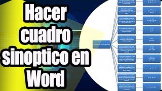 Como hacer un cuadro sinoptico en word [upl. by Lustig]