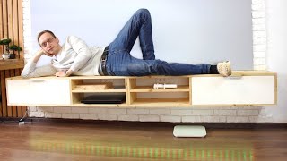 How To Build A Floating Media Console  TV Stand Tutorial  Floating Entertainment Center [upl. by Ahsienor]