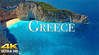 FLYING OVER GREECE 4K UHD  Amazing Beautiful Nature Scenery with Relaxing Music for Stress Relief [upl. by Atinor]