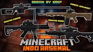 Minecraft Pe Weapon Mod  IndoArsenal Weapon Pack  3D Guns AddOn Showcase [upl. by Anyahs850]