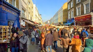 LONDON WALK  Portobello Road Market from Notting Hill Gate Station  England [upl. by Ebsen]