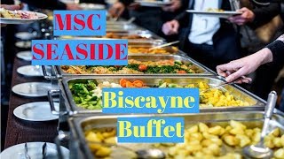 MSC SEASIDE Biscayne Buffet All you can eat Deck 16 [upl. by Ahsiatal]