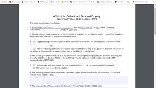 Avoiding Probate How to Fill Out a California Small Estate Affidavit [upl. by Chu]