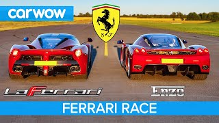 Ferrari Enzo vs LaFerrari  RACE amp BRAKE TEST [upl. by Trebmer]