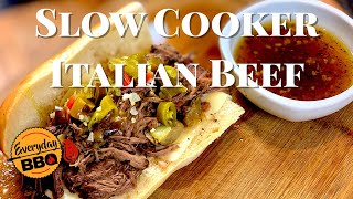 Italian Beef Sandwich Recipe  Slow Cooker  Best Homemade Italian Beef  Everyday BBQ [upl. by Veradia]