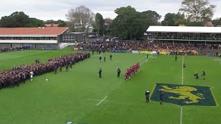 New Zealand Schools Incredible PreMatch Spectacle Auckland Grammar v Kings College Haka [upl. by Yleak]