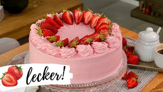 Leckerste Erdbeertorte selber backen  Rezept und Anleitung  Strawberry Cake [upl. by Buller]