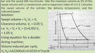 Numerical on a single stage double acting reciprocating air compressor [upl. by Wesla]