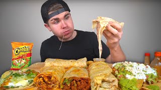 Cheesy Mexican Food Mukbang Round 2 Burritos Loaded Tostada Fish Taco [upl. by Daph433]