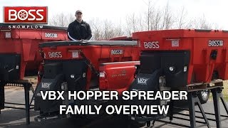 VBX Hopper Spreader Family Overview  BOSS Snowplow [upl. by Nnaeirual577]