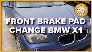 How to CHANGE FRONT BRAKE PADS on an E84 BMW X1 [upl. by Pauiie]