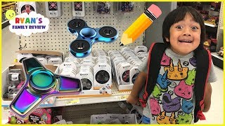 Back to School Shopping and Fidget Spinner Toy Hunt with Ryans Family Review [upl. by Inafit669]