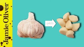 How To Easily Peel Garlic  1 Minute Tips  Jamie Oliver [upl. by Acinaj461]