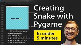 How to build SNAKE in Python Pygame tutorial 2020 [upl. by Goulet]