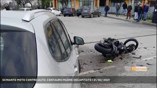 SCHIANTO MOTO CONTRO AUTO CENTAURO MUORE DECAPITATO  21022021 [upl. by Christabel]