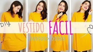 Cómo hacer un VESTIDO FÁCIL Y RÁPIDO SIN MOLDES [upl. by Nilyad]