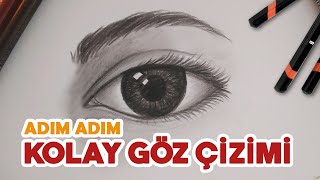 KOLAY KARAKALEM GÖZ ÇİZİMİ  Adım Adım Anlatarak [upl. by Urien]